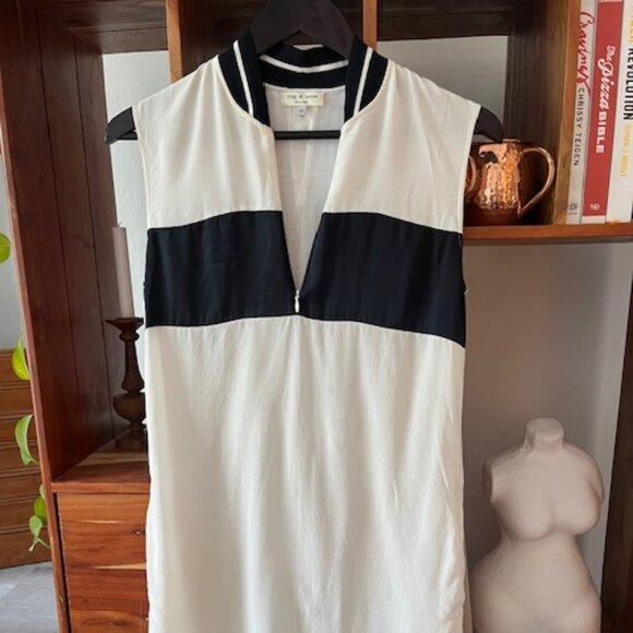 Black and White Zip Front Rag & Bone Dress in XS - Picture 1 of 3